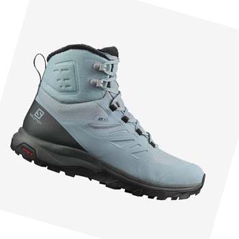 Salomon WoOUTBLAST THINSULATE™ CLIMASALOMON™ WATERPROOF Túracipő Női Kék | HU 2778ZUT